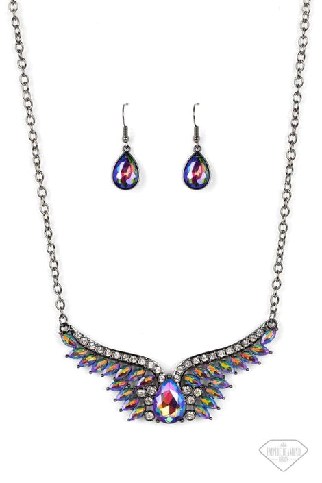 Smoldering Shimmer Multi Empire Diamond Necklace
